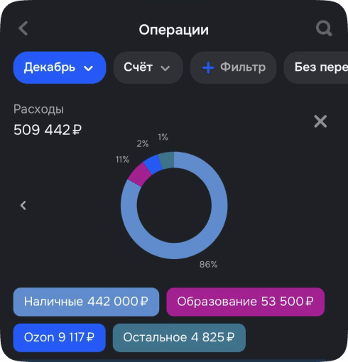 Расходы Назара за декабрь: 509 442 ₽